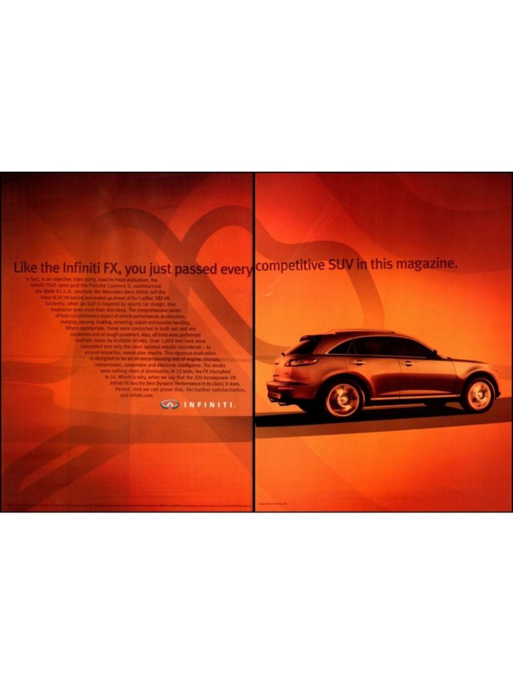 2006 Infiniti FX SUV 2 Page Vintage Print Ad Sport Utility Crossover Wall Art